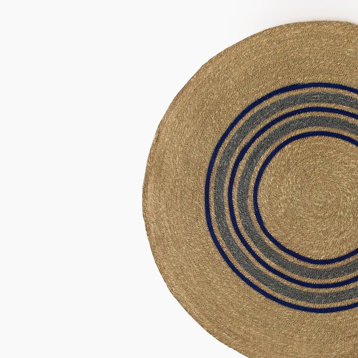 Tapis rond jute, diamètre 120cm, electrique, MONOPRIX