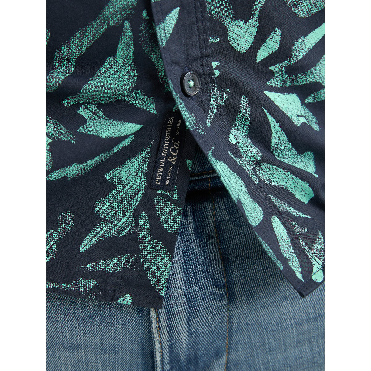 Chemise à imprimé all-over noche bleu navy blue, PETROL INDUSTRIES