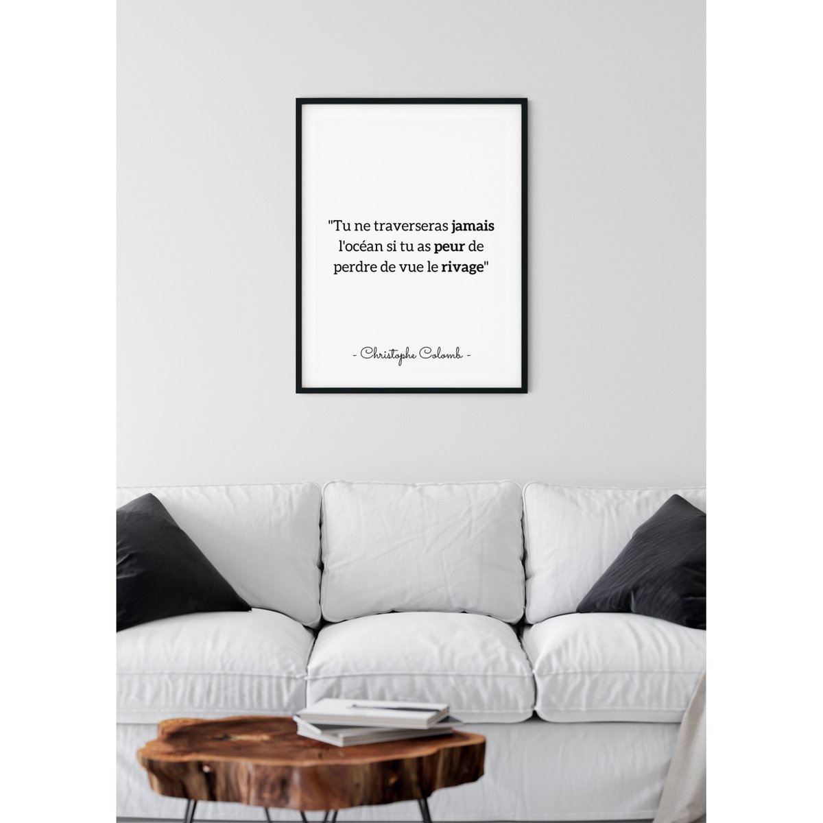 Affiche Colomb 'Tu ne traverseras jamais...' blanc, L'AFFICHERIE