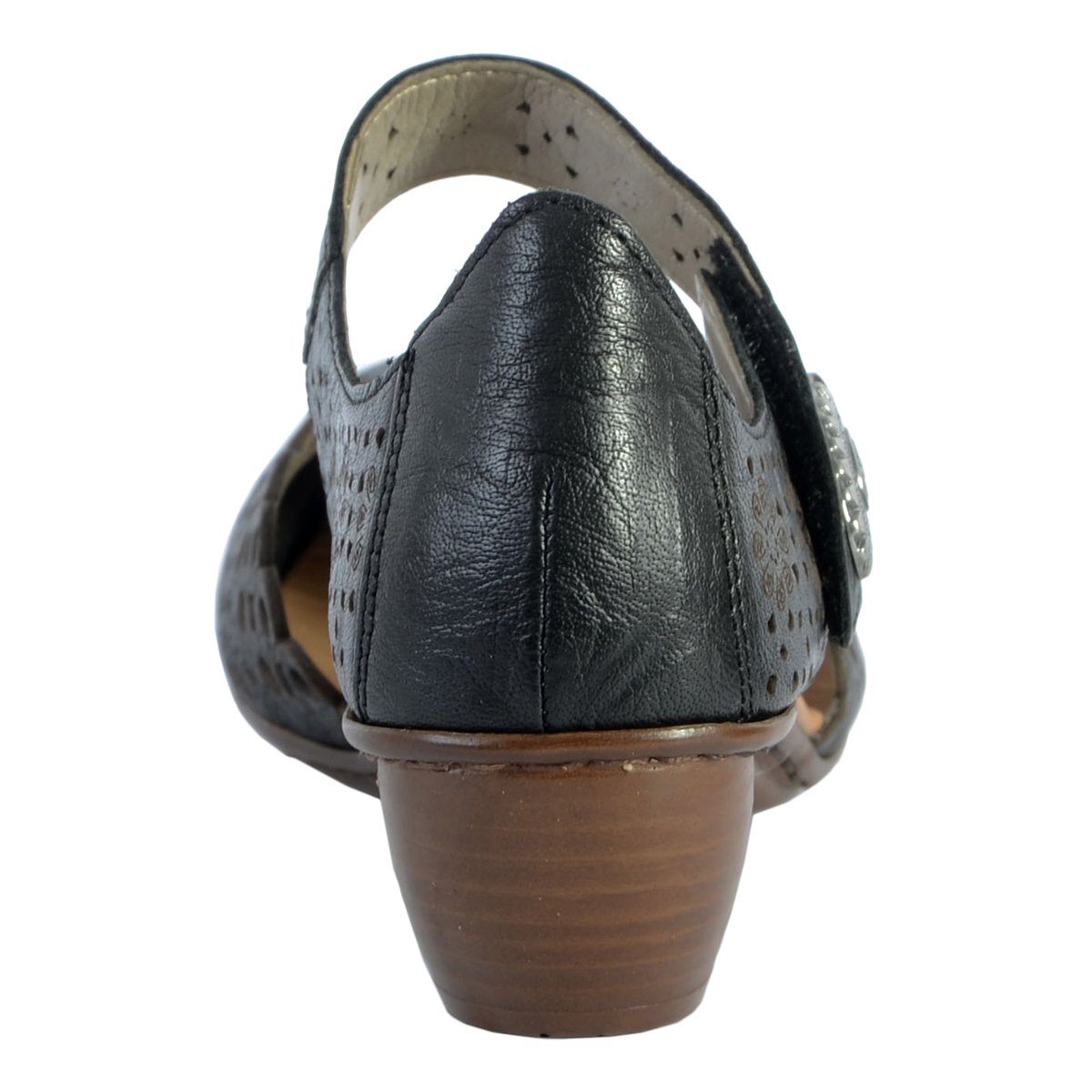 Sandales Cuir Massa noir, RIEKER