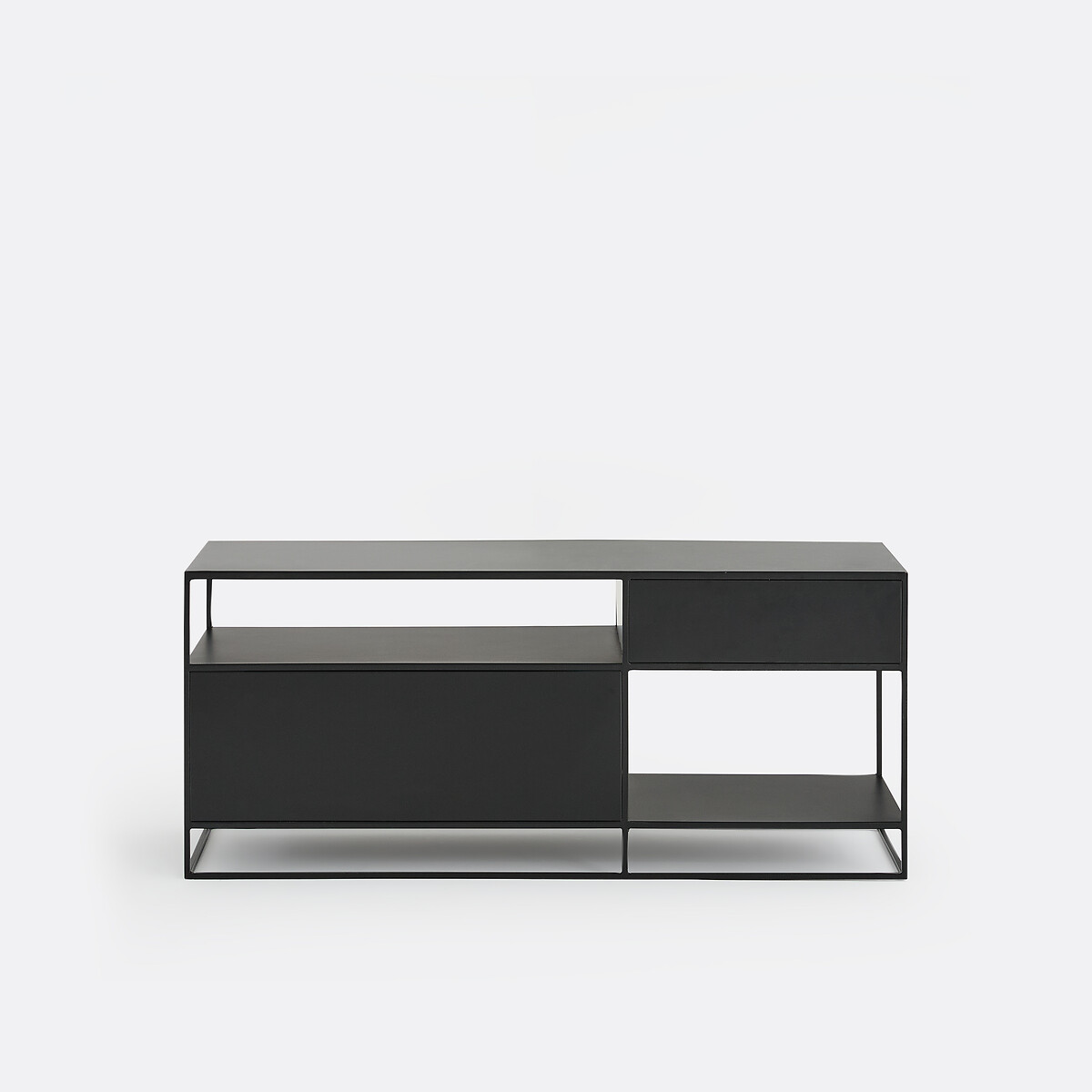 Meuble TV en métal acier, largeur 120 cm, MIVA noir, LA REDOUTE INTERIEURS