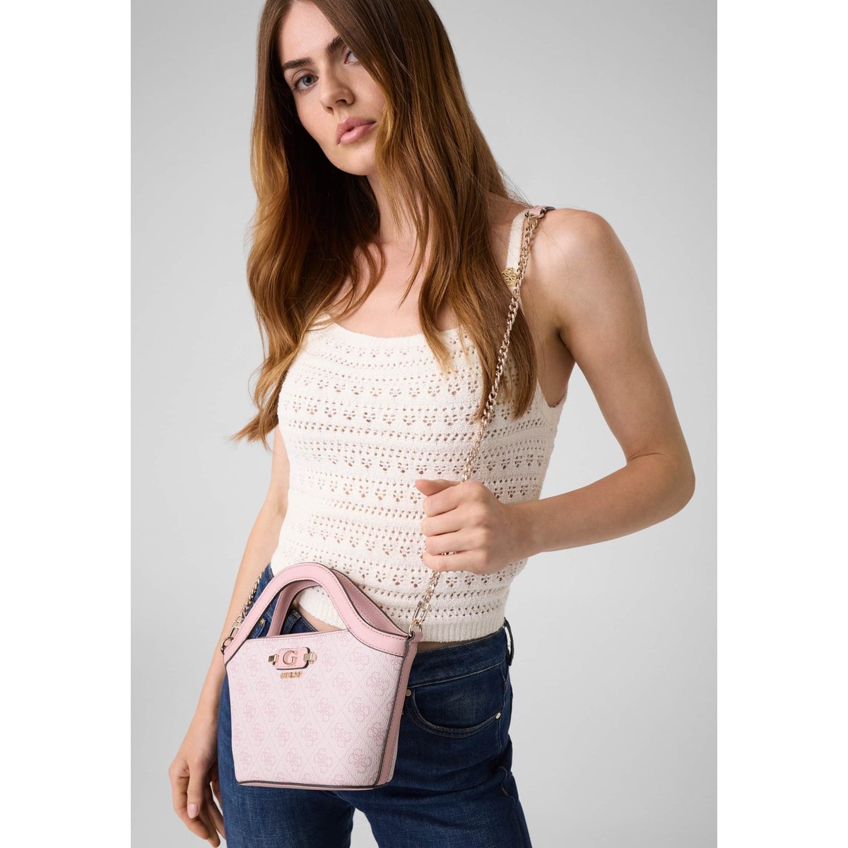 Sac Fourre-Tout Lindsey rose poudré, GUESS