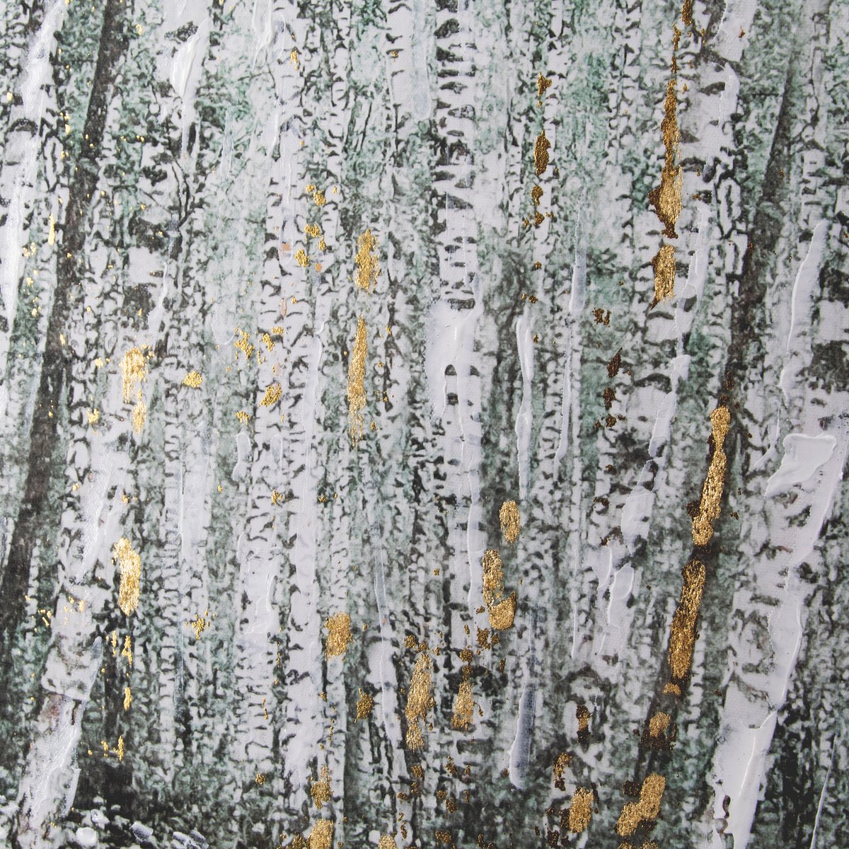 Toile encadrée Forêt de bouleaux gris, marron, doré, ART FOR THE HOME