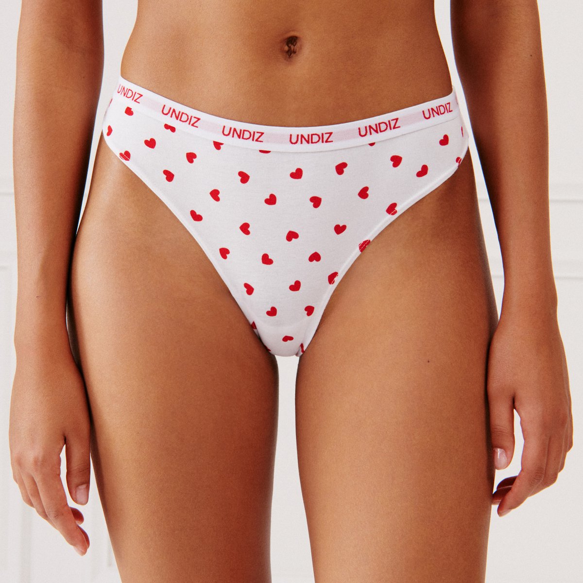 String en coton à motifs coeurs BIGELATIZ HEAR blanc, UNDIZ