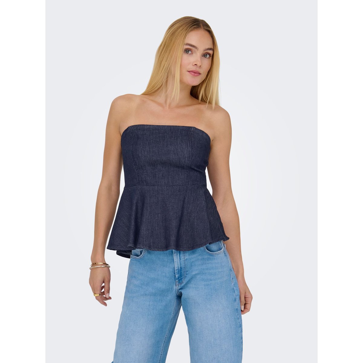 Top dark blue denim, ONLY