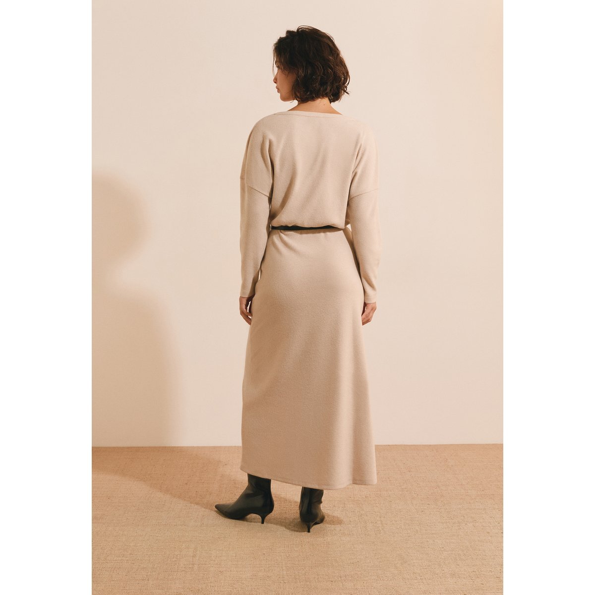 Robe longue en maille RAINBOWY beige, ETAM