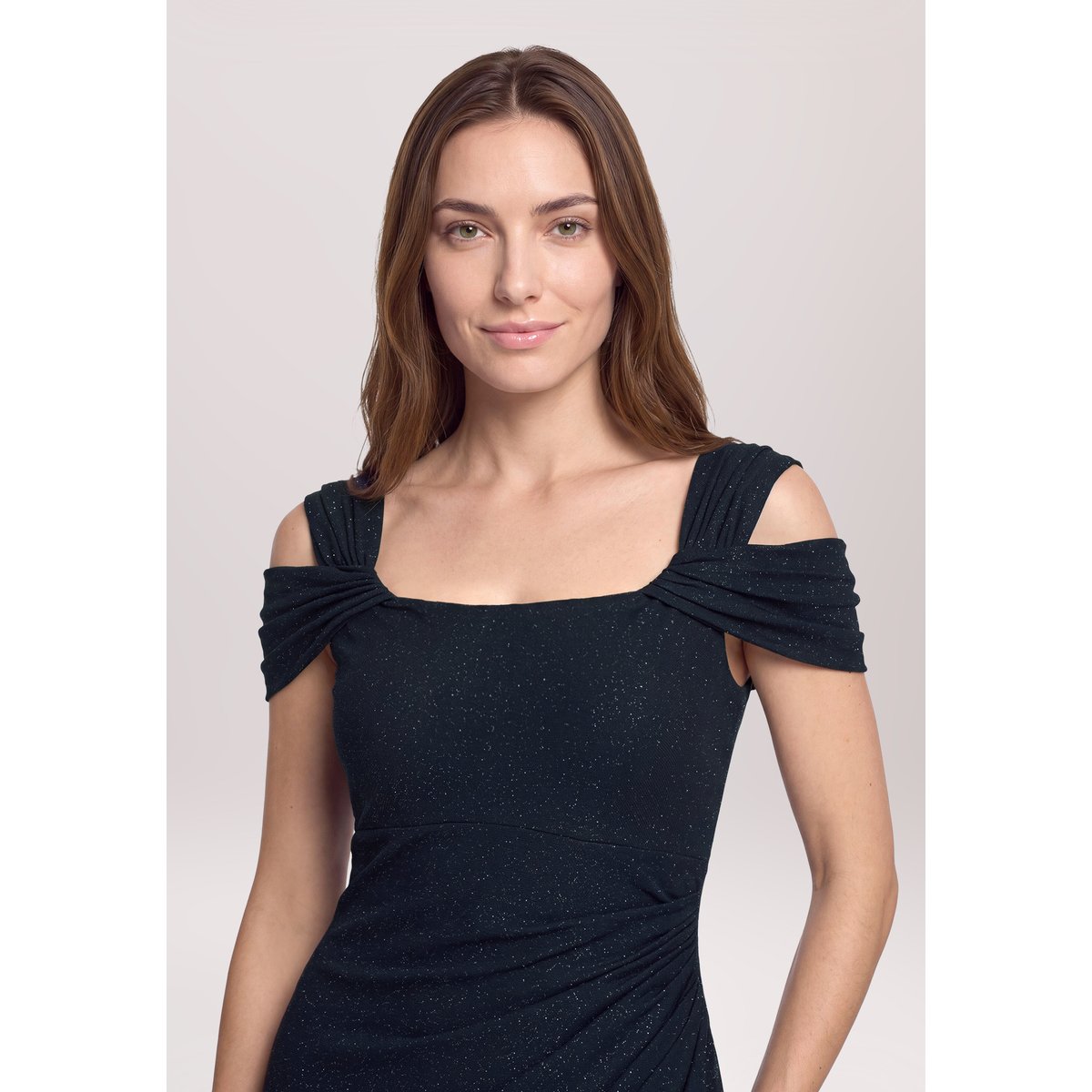 Robe de soirée au look scintillant bleu foncé/gris, VERA MONT