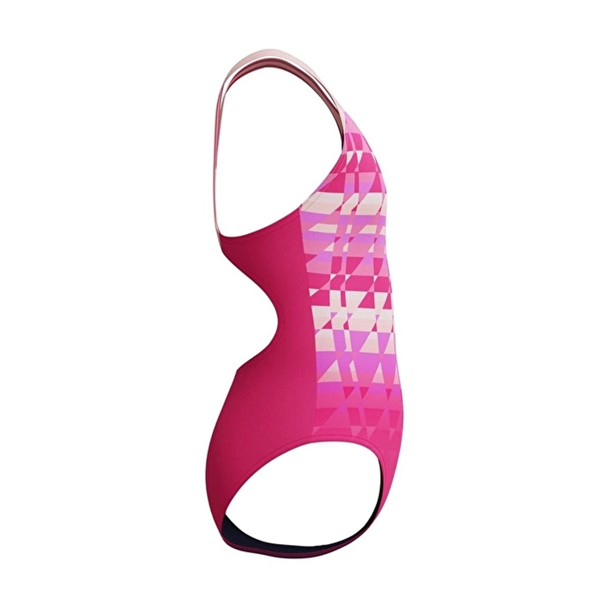 Maillot de bain 1 pièce motif/style géométrique rose, SPEEDO
