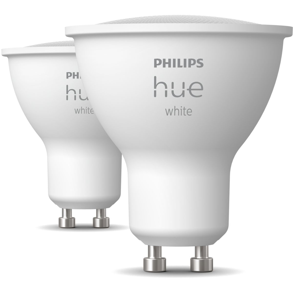 Ampoule LED connectée GU10 White pack de 2 coloris unique, PHILIPS HUE