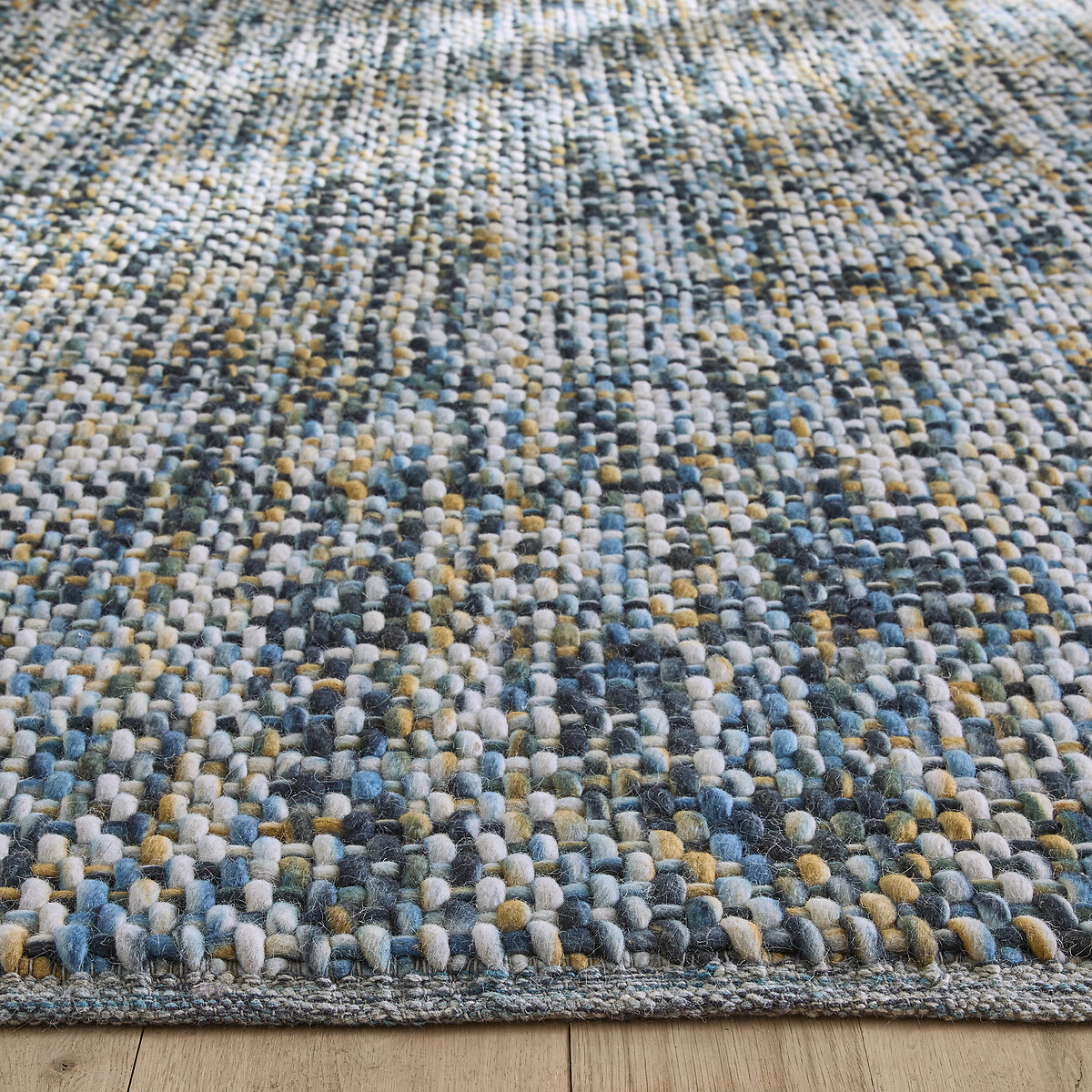 Mutanya Hand Woven Wool Rug peacock blue, AM.PM