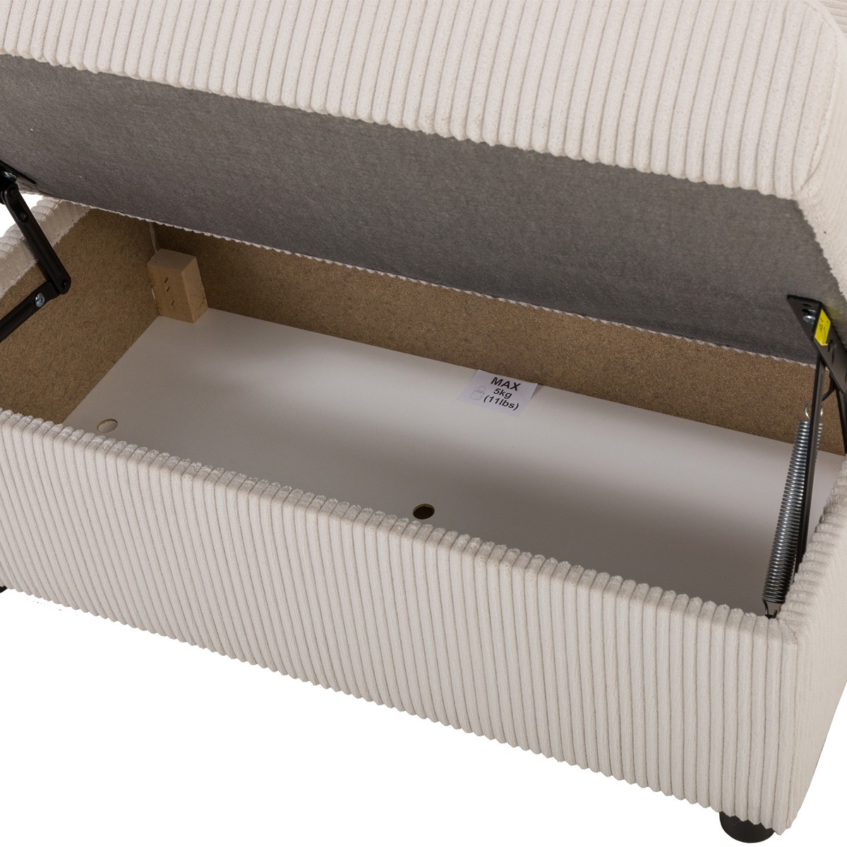 Canapé d'angle convertible réversible 4/5 places en velours côtelé - MALTE beige, HOMIFAB