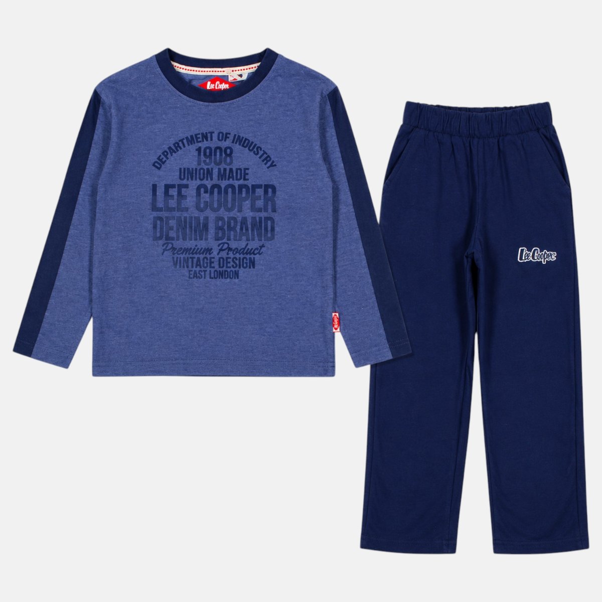 Pyjama imprimé manches longues, col rond COOL KIDS bleu marine, LEE COOPER