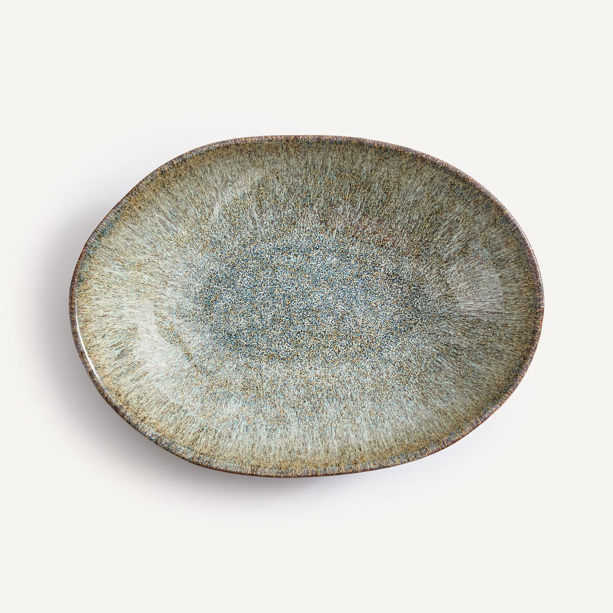 Petit plat, en grès émaillé réactif, DÉNIA vert de gris, AM.PM