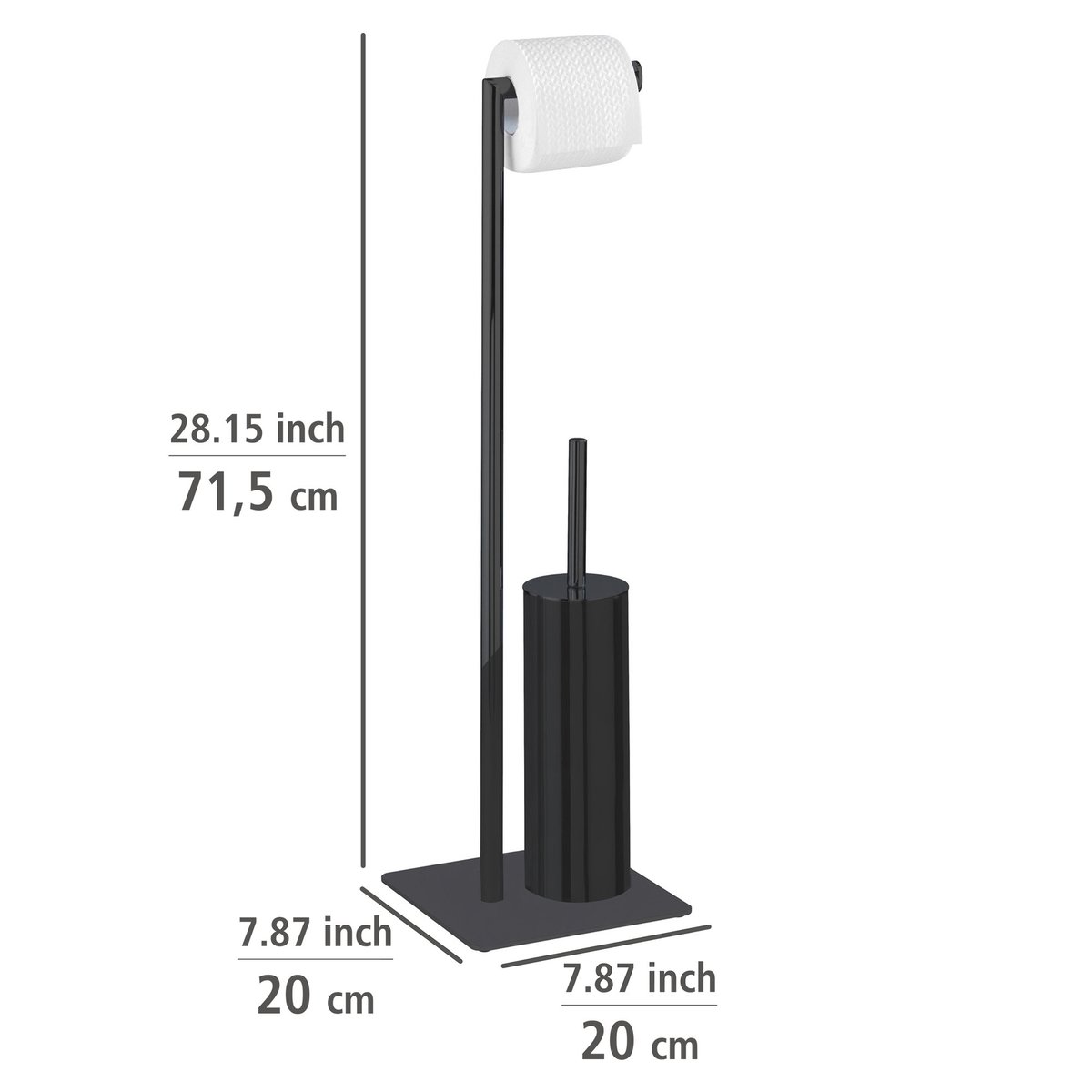 Serviteur WC porte-papier et brosse WC RECCO noir, WENKO