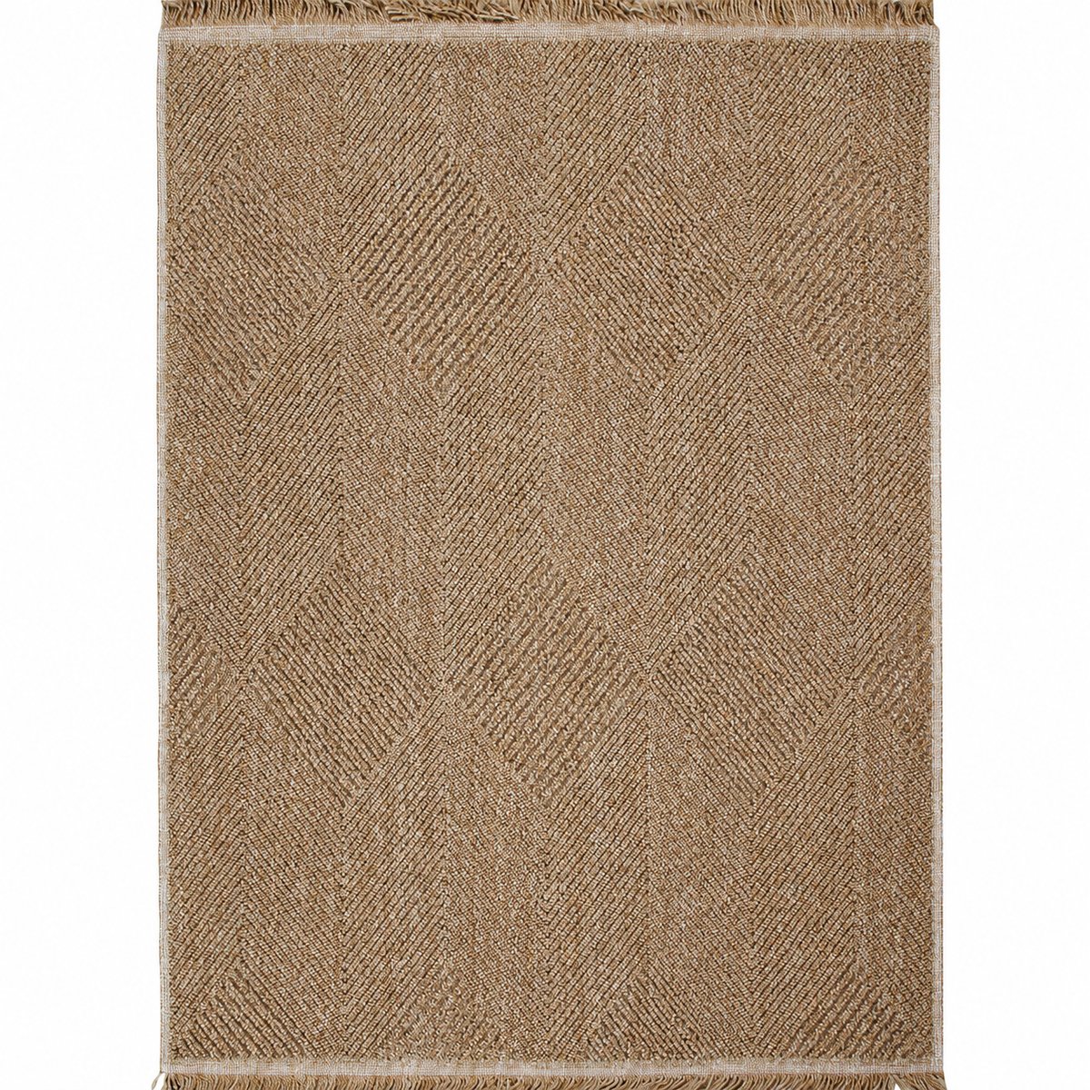 Tapis aspect jute intérieur extérieur losanges JUTA LOSANGE beige, THE DECO FACTORY