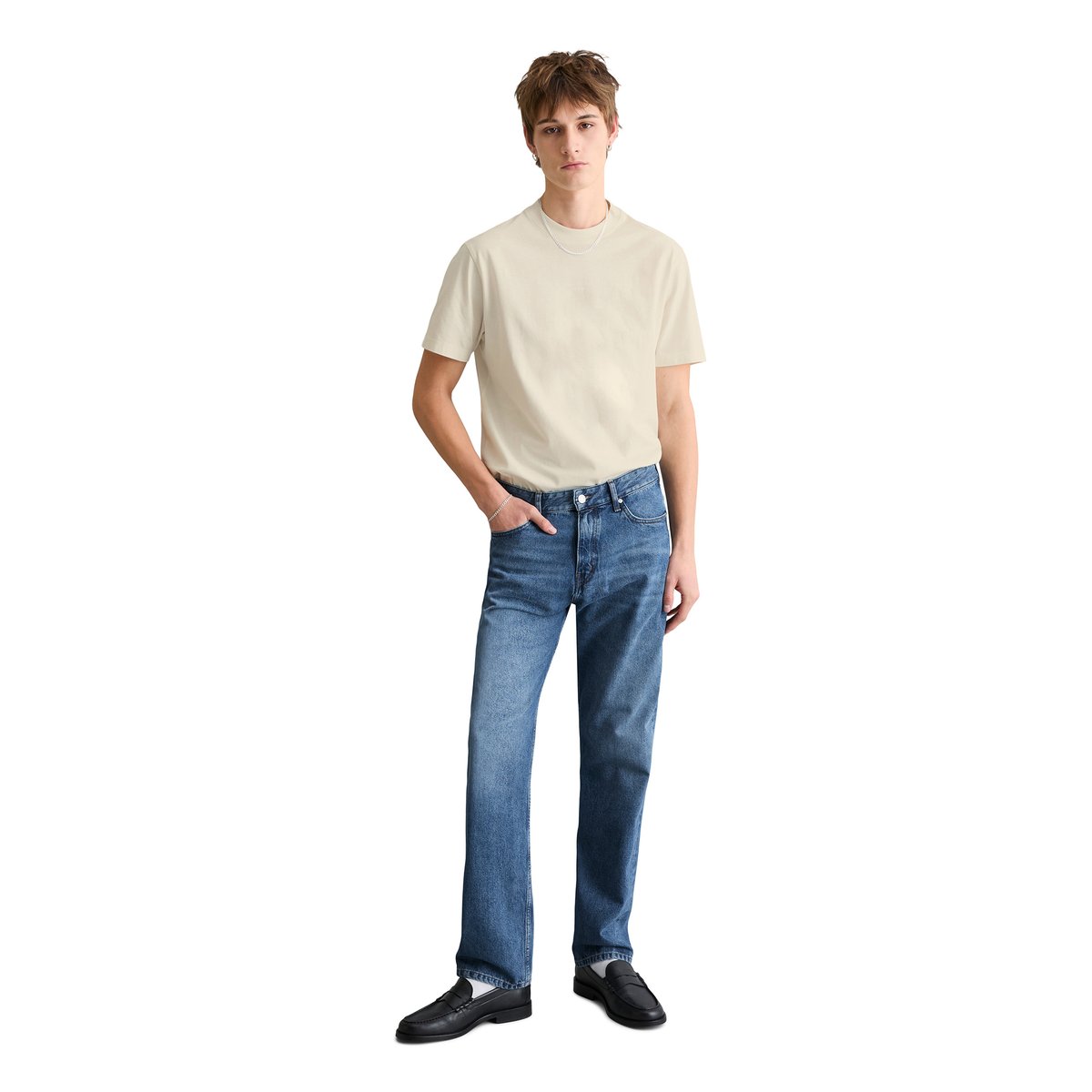 Jeans modèle Sverre droit en pur coton bio bleu moyen, MARC O’POLO DENIM