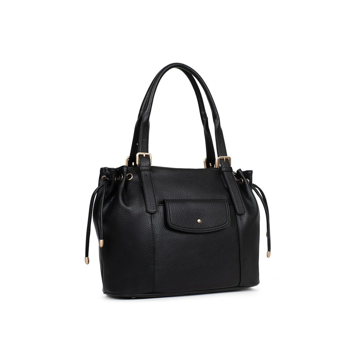 Sac cabas porté épaule  ZORA noir, HEXAGONA
