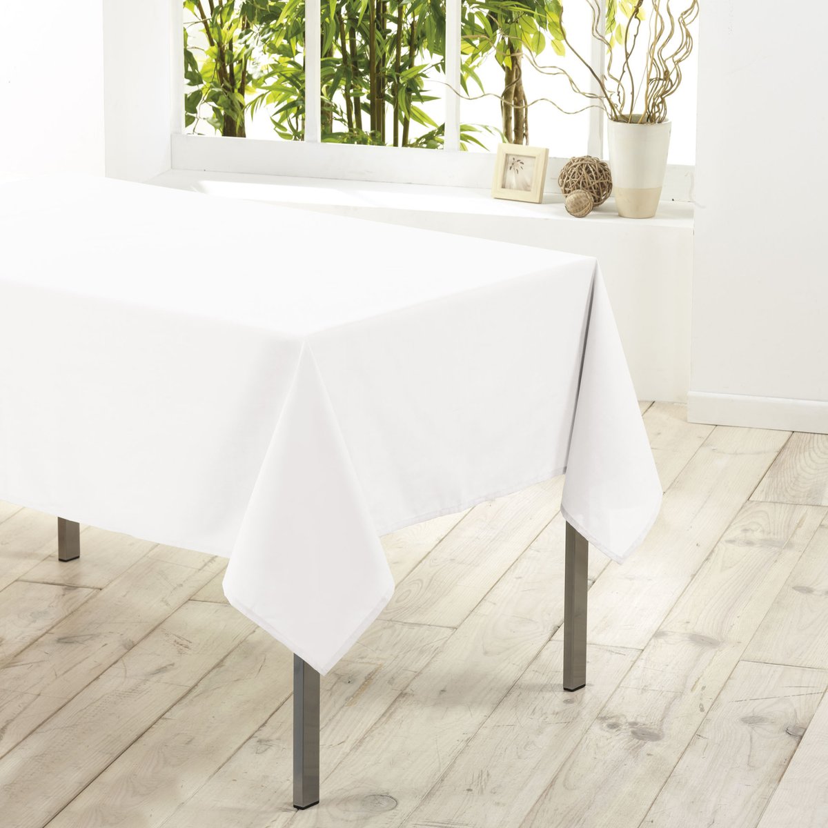 Nappe rectangulaire unie Essentiel blanc, DOUCEUR D'INTÉRIEUR