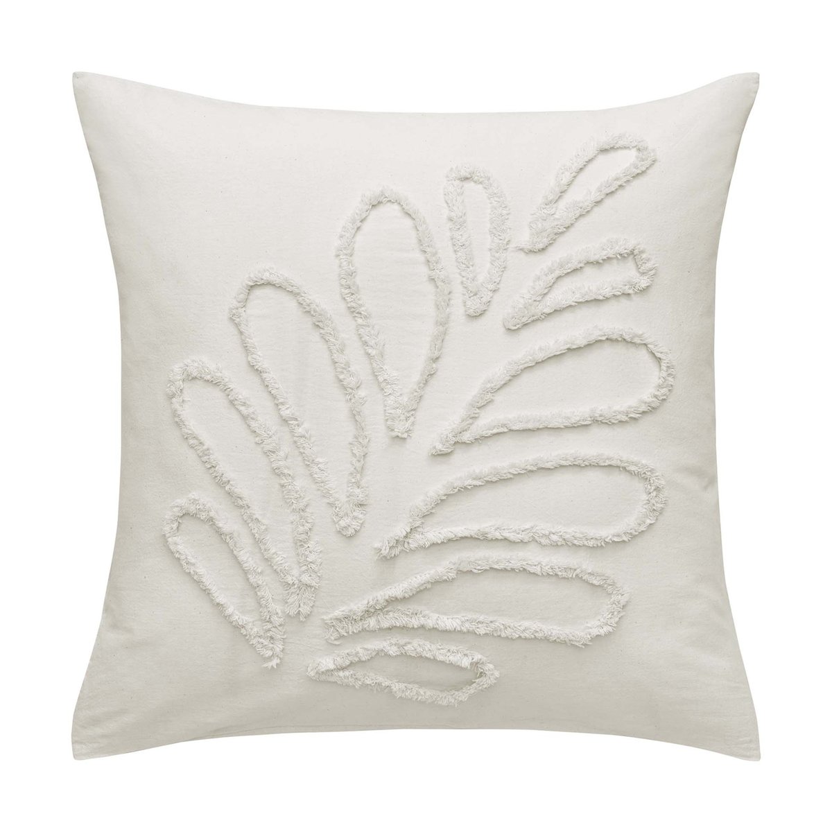 Parure de lit 3 pièces 100% coton tufté housse + taies blanc, DOUCEUR D'INTÉRIEUR