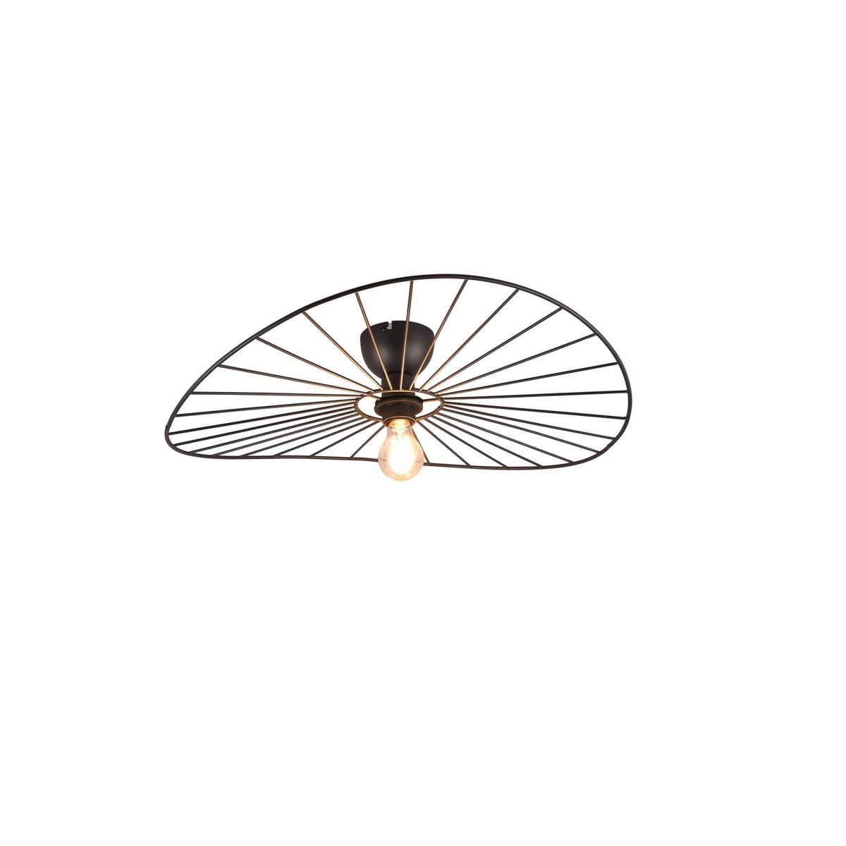Plafonnier design en métal bohème, D.60 , CHAPEAU noir, TRIO