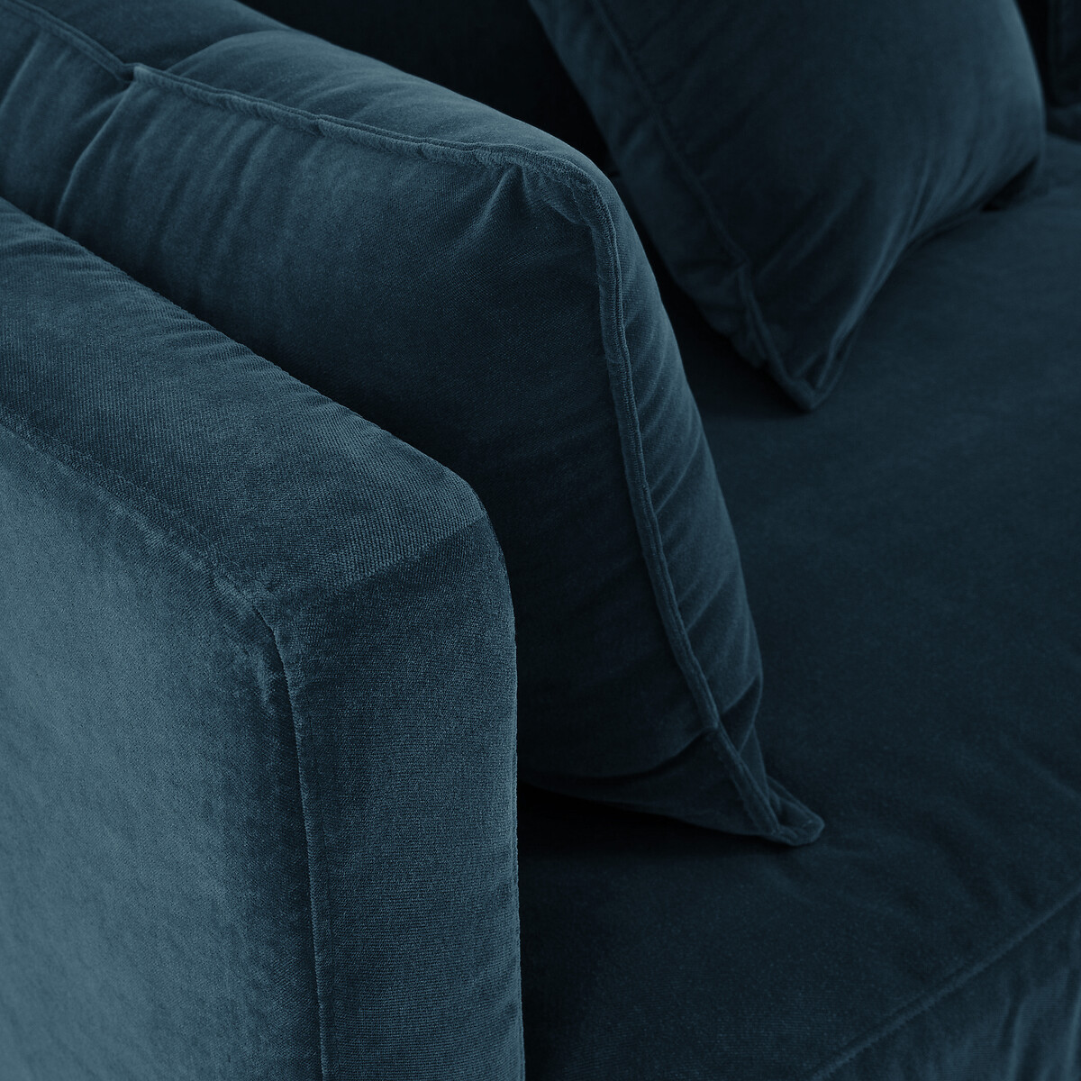 Canapé 3, 4 ou 5 places, en velours, NEO KINKAJOU bleu paon, AM.PM