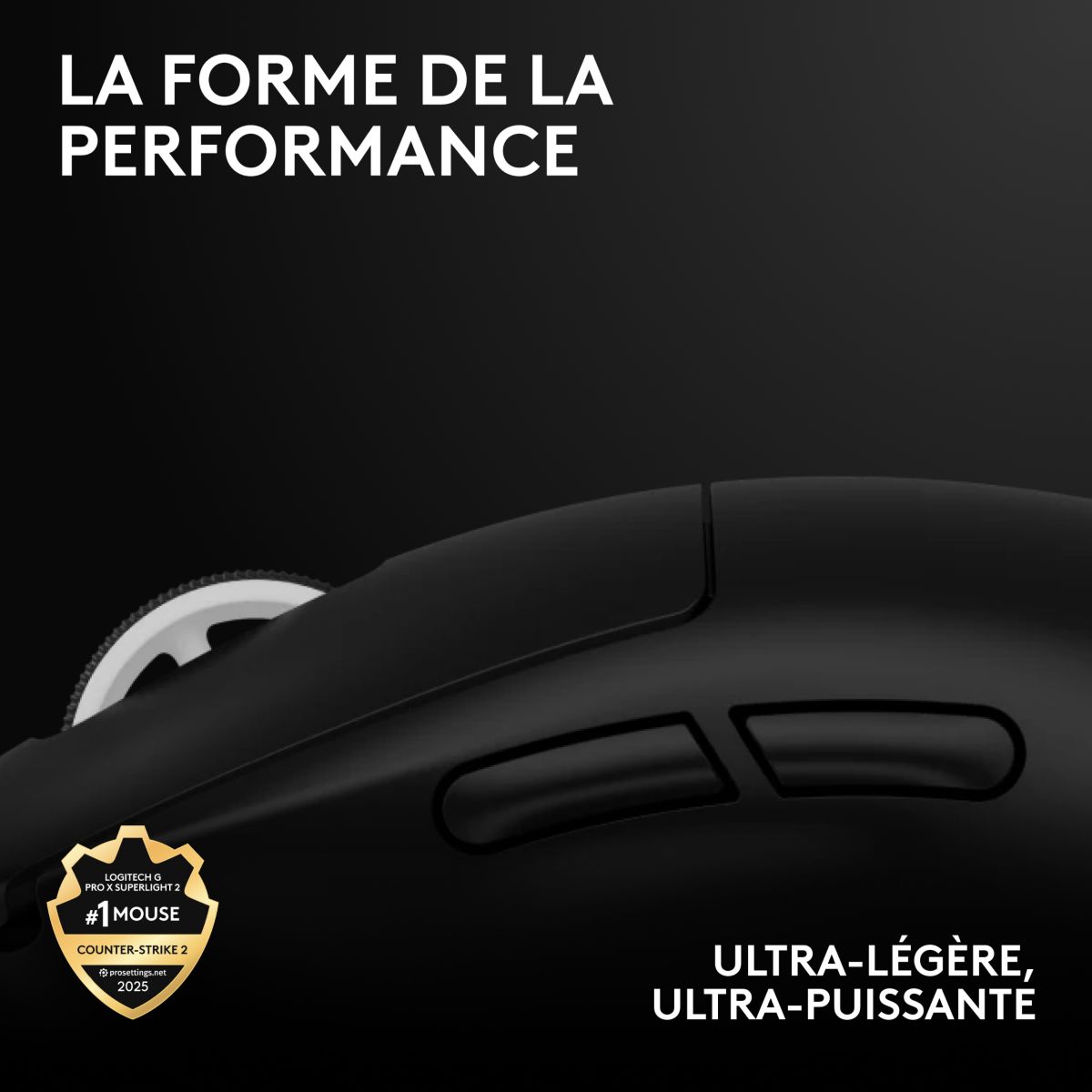 Souris Gamer Sans Fil G PRO X SUPERLIGHT 2 LIGHTSPEED Noir couleur unique, LOGITECH