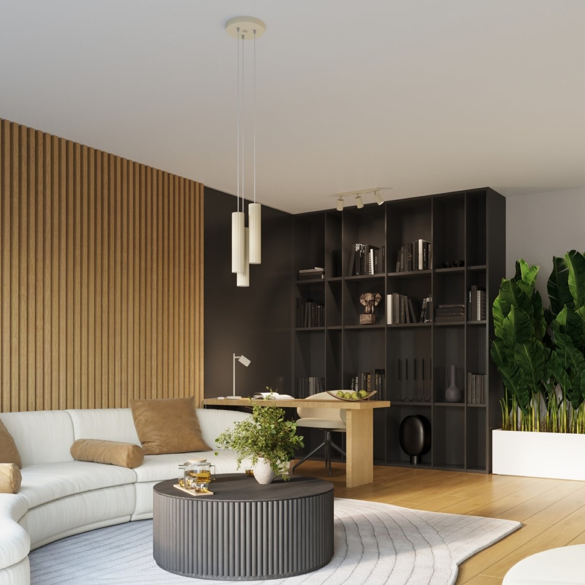 Plafonnier Aluminium Beige GU10 3 Karbon Line beige, EDEN
