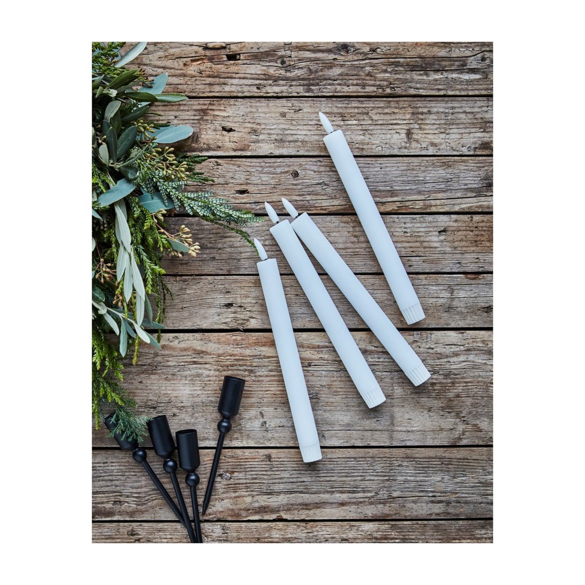 Bougies LED dia 2 cm lot de 2 blanc, HOUSE DOCTOR