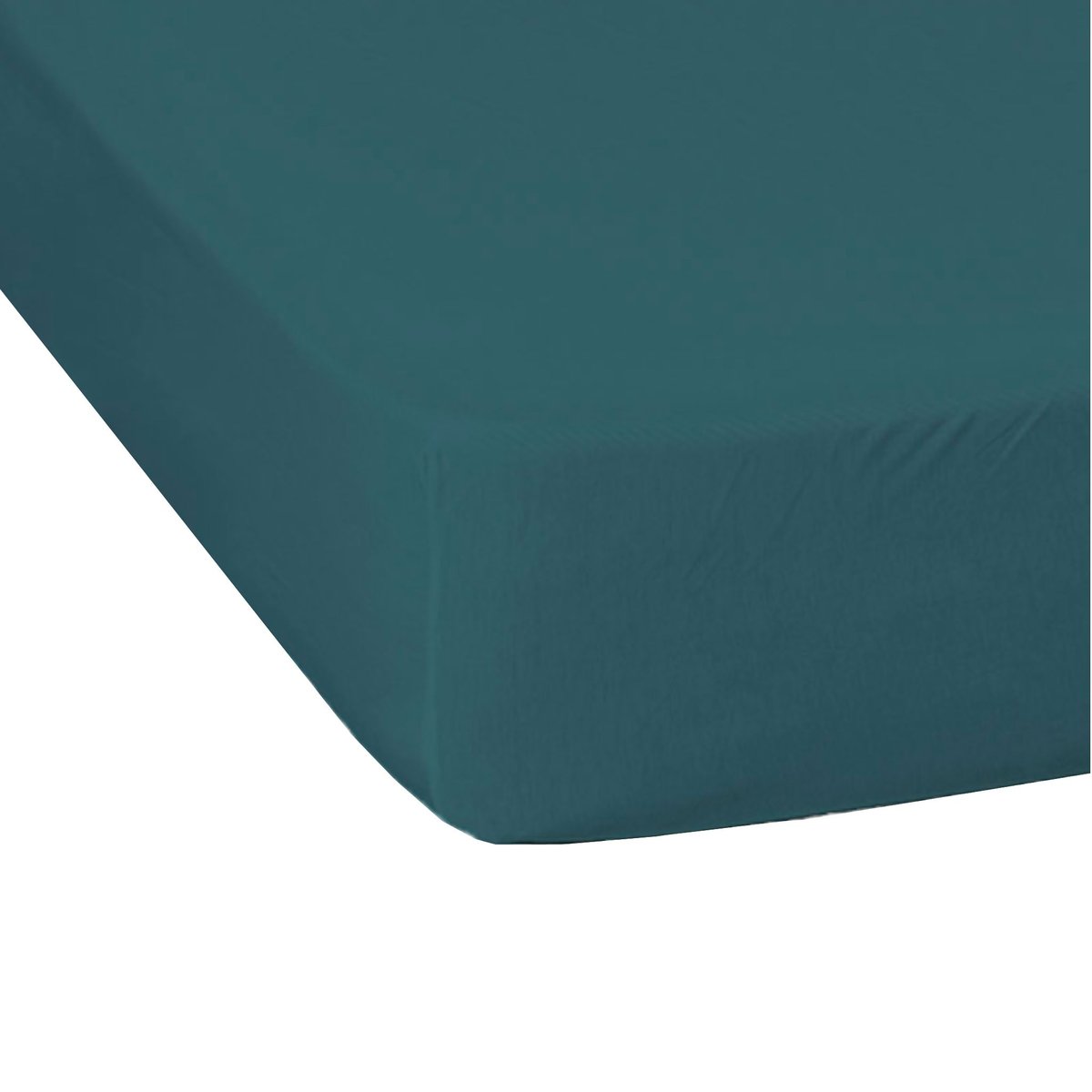Drap housse coton jersey bonnet 30 cm bleu canard, TERRE DE NUIT