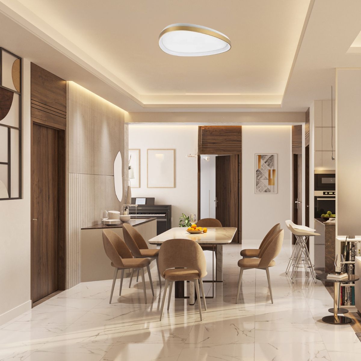 Plafonnier lumière chaude GEMINI laiton, IDEAL LUX