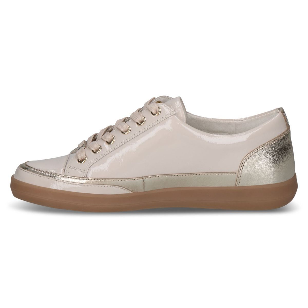Basket en cuir beige beige nubuck or, CAPRICE