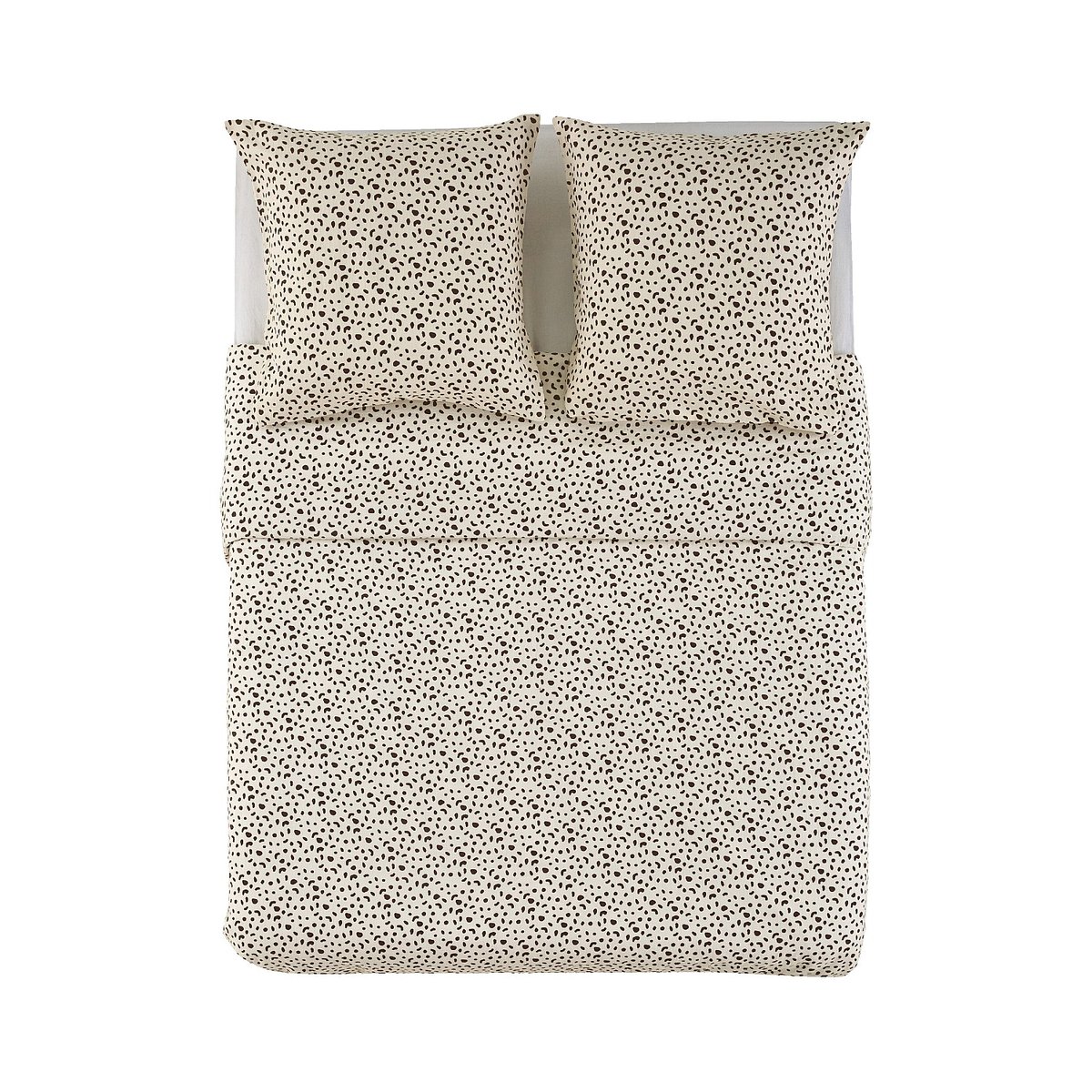Parure de lit en double gaze de coton BRIAC marron, HABITAT