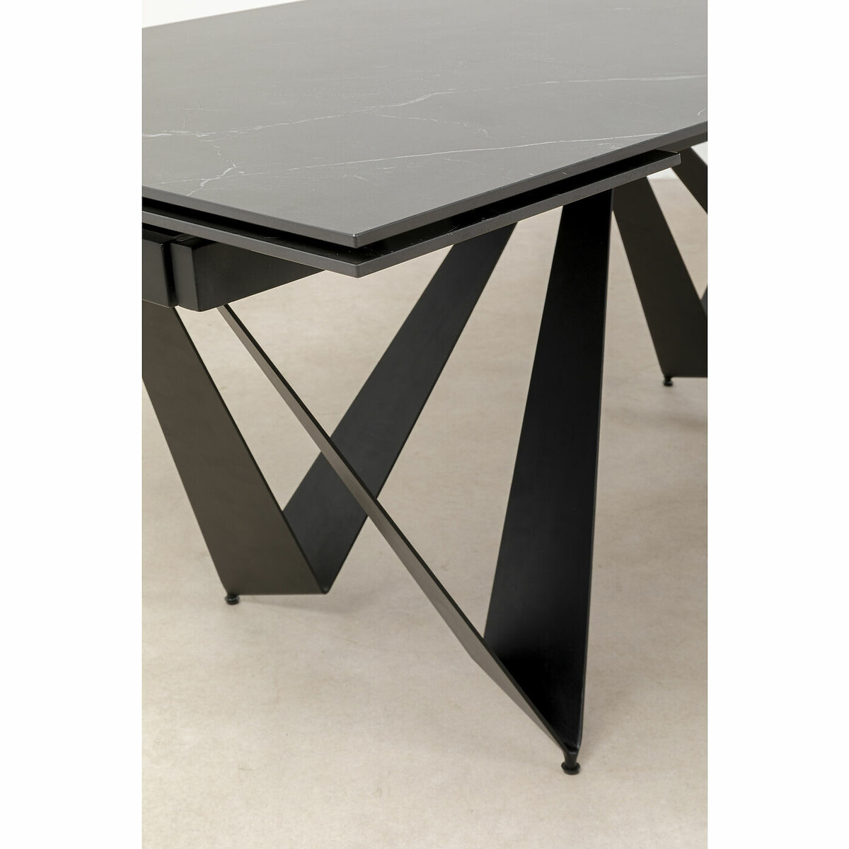 Extension Table Sandra 180(40+40)x90cm black, KARE DESIGN