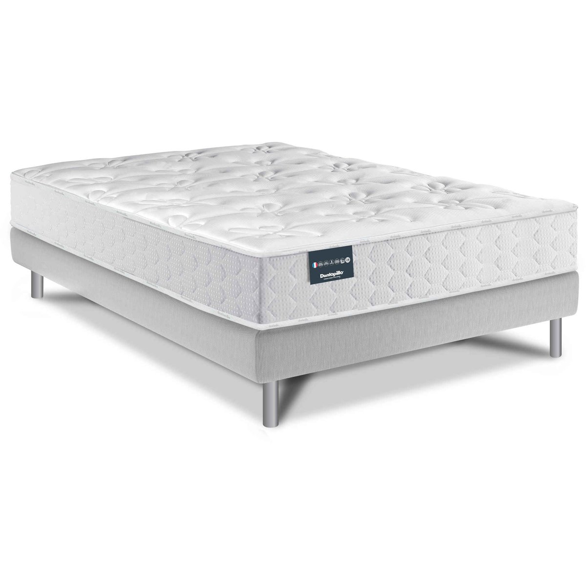 Matelas ressorts ferme et moelleux 23cm blanc, DUNLOPILLO