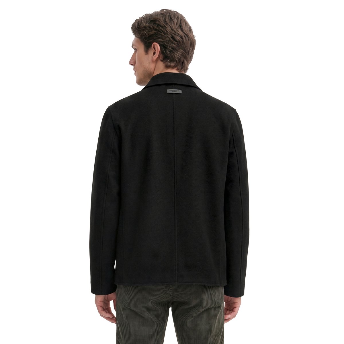 Veste en laine coupe classique en laine mélangée double face toute douce noir, MARC O'POLO