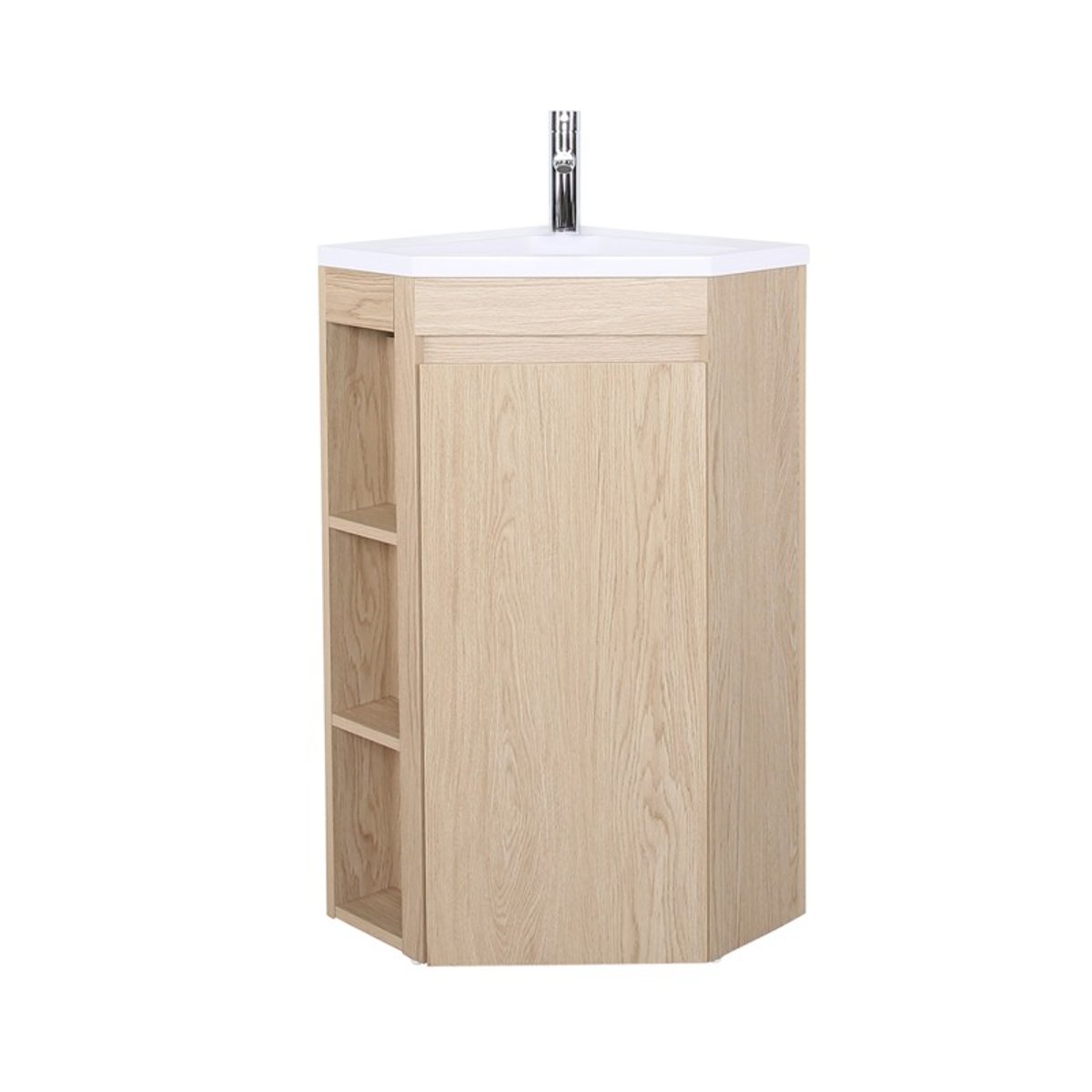 Meuble simple vasque d'angle 45cm SORRENTO décor chêne, MOB IN
