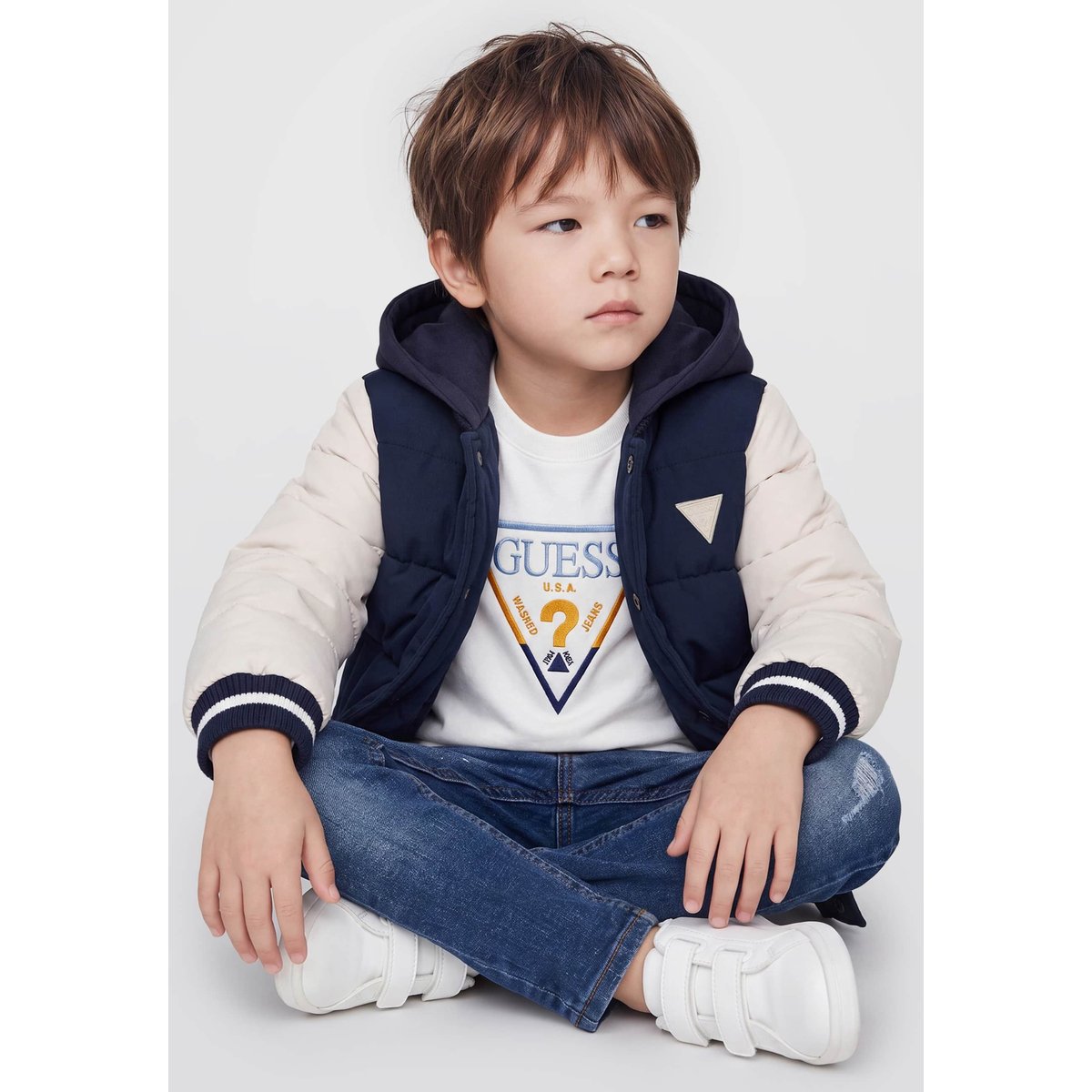 Doudoune À Capuche bleu, GUESS KIDS