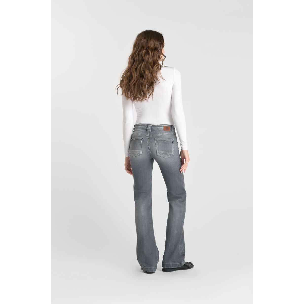 Jeans flare , longueur 34 grey, LE TEMPS DES CERISES