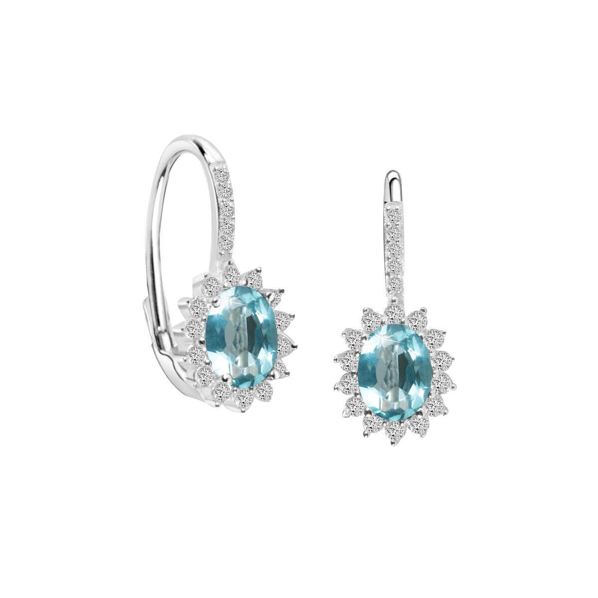 Boucles d'oreilles en argent 925 PRINCESS bleu clair, BLUESPIRIT