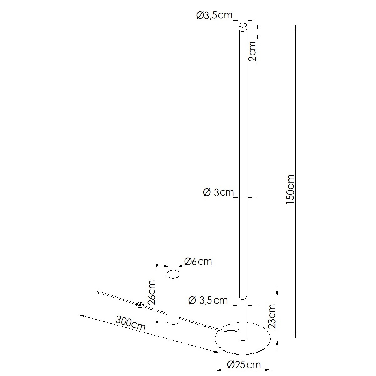 Lampadaire Rose LED 1 Trang rose, EDEN