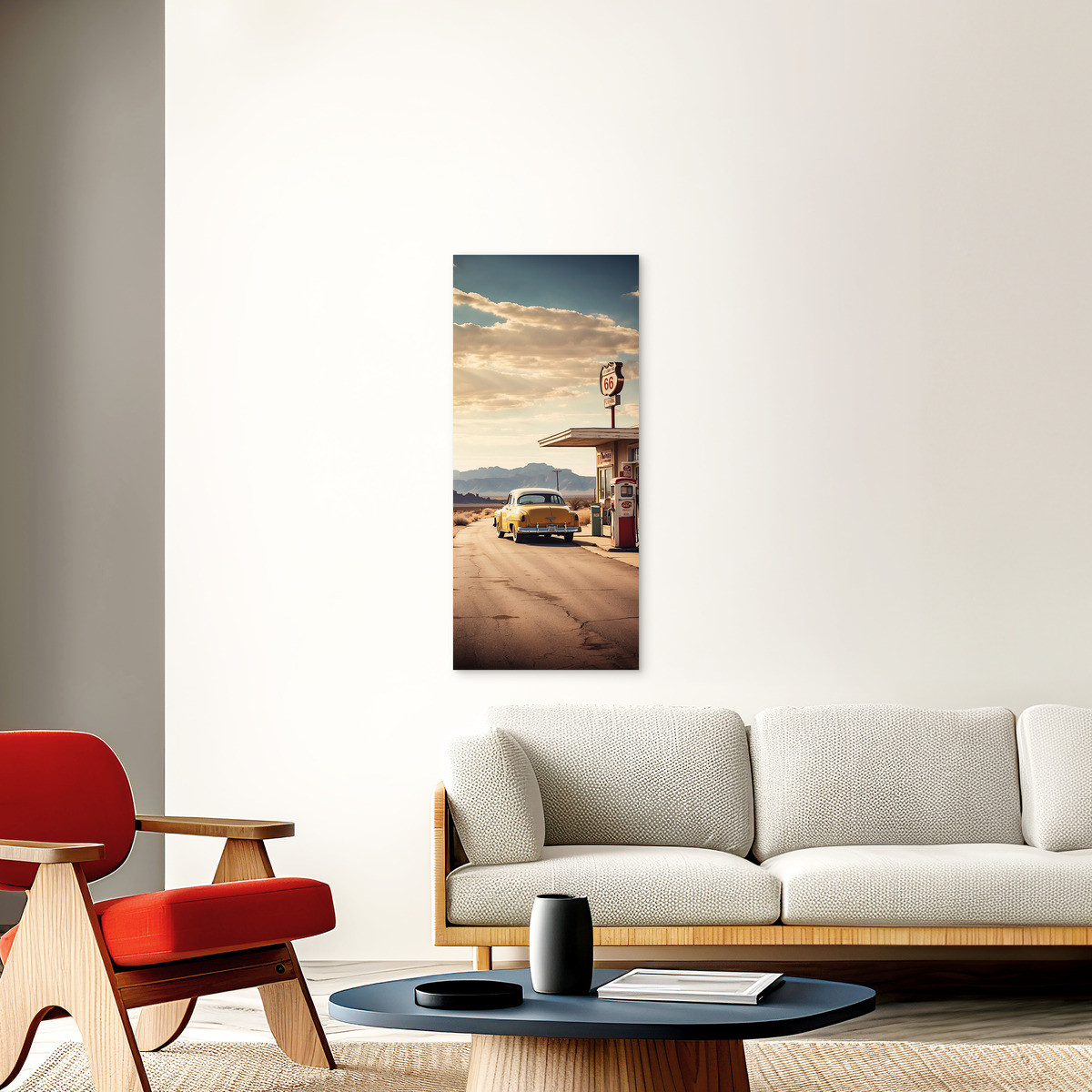 Tableau Sur Verre Synthétique Route 66 Vintage RÉTRO VINTAGE tableau en verre synthétique, CEANOTHE