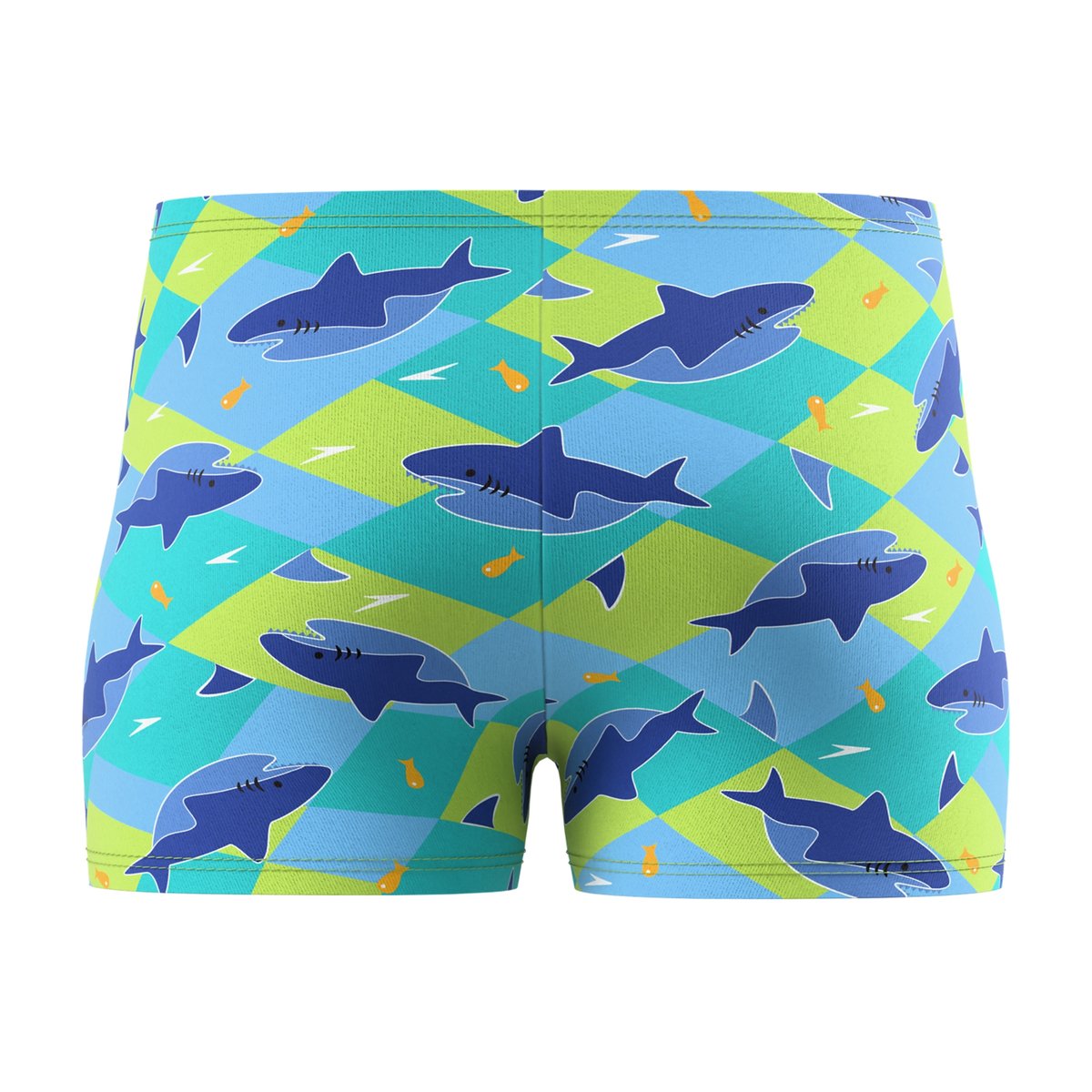 Short de bain moulant motif/style requin AQUA bleu, SPEEDO