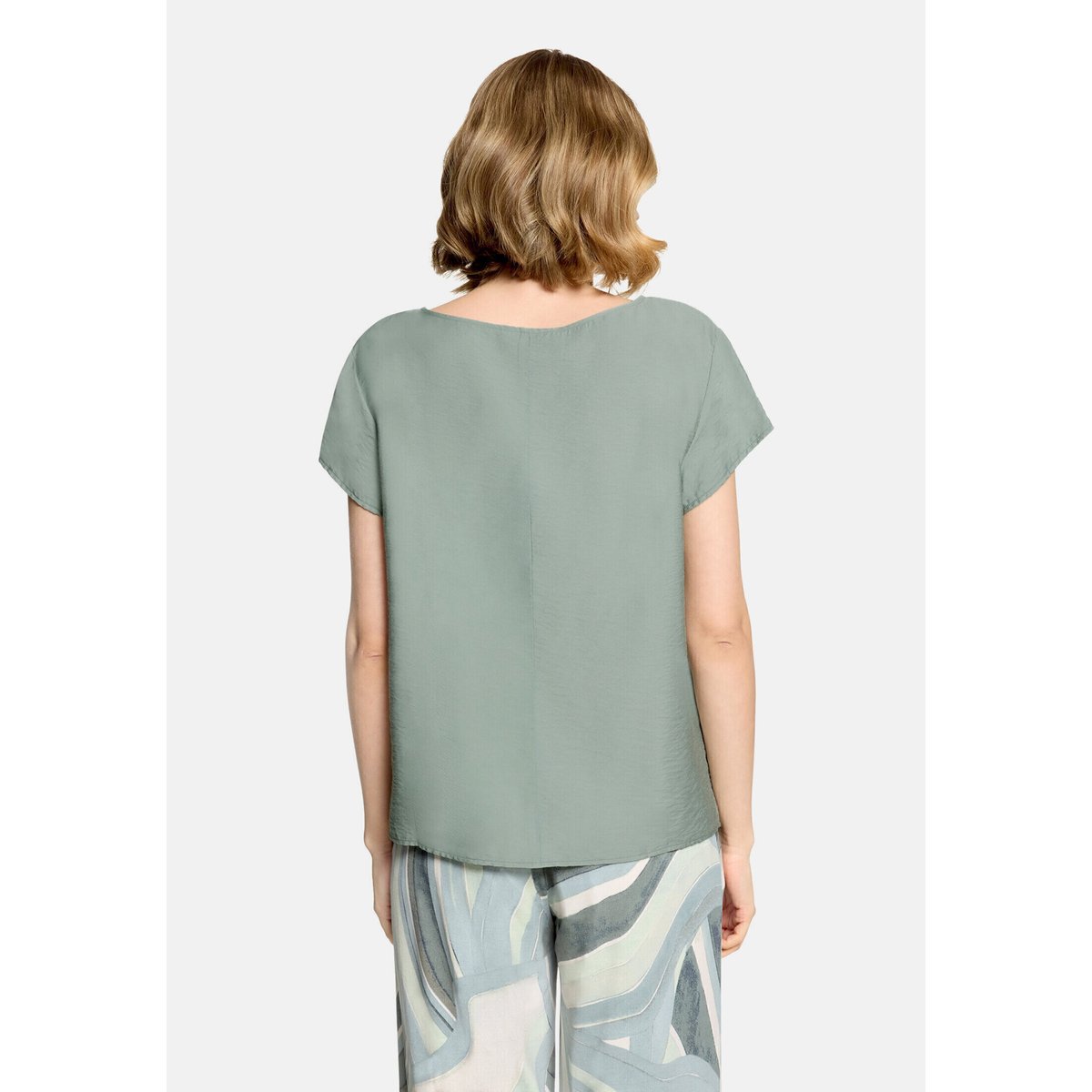 T-shirt façon blouse unicolore chinois green, BETTY BARCLAY
