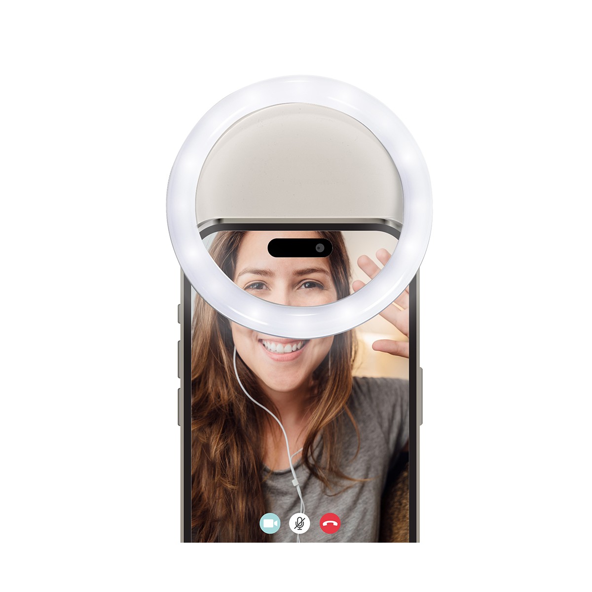 Ring light pour téléphone avec miroir couleur unique, LIVOO