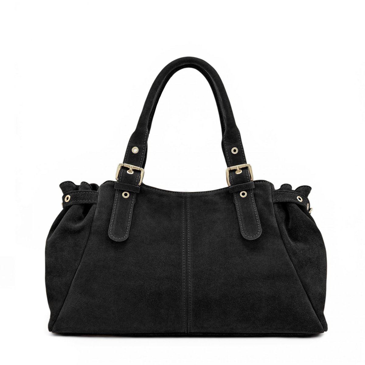 Sac bowling en croûte de cuir NEW PRINCESS SUEDE XL noir, OH MY BAG