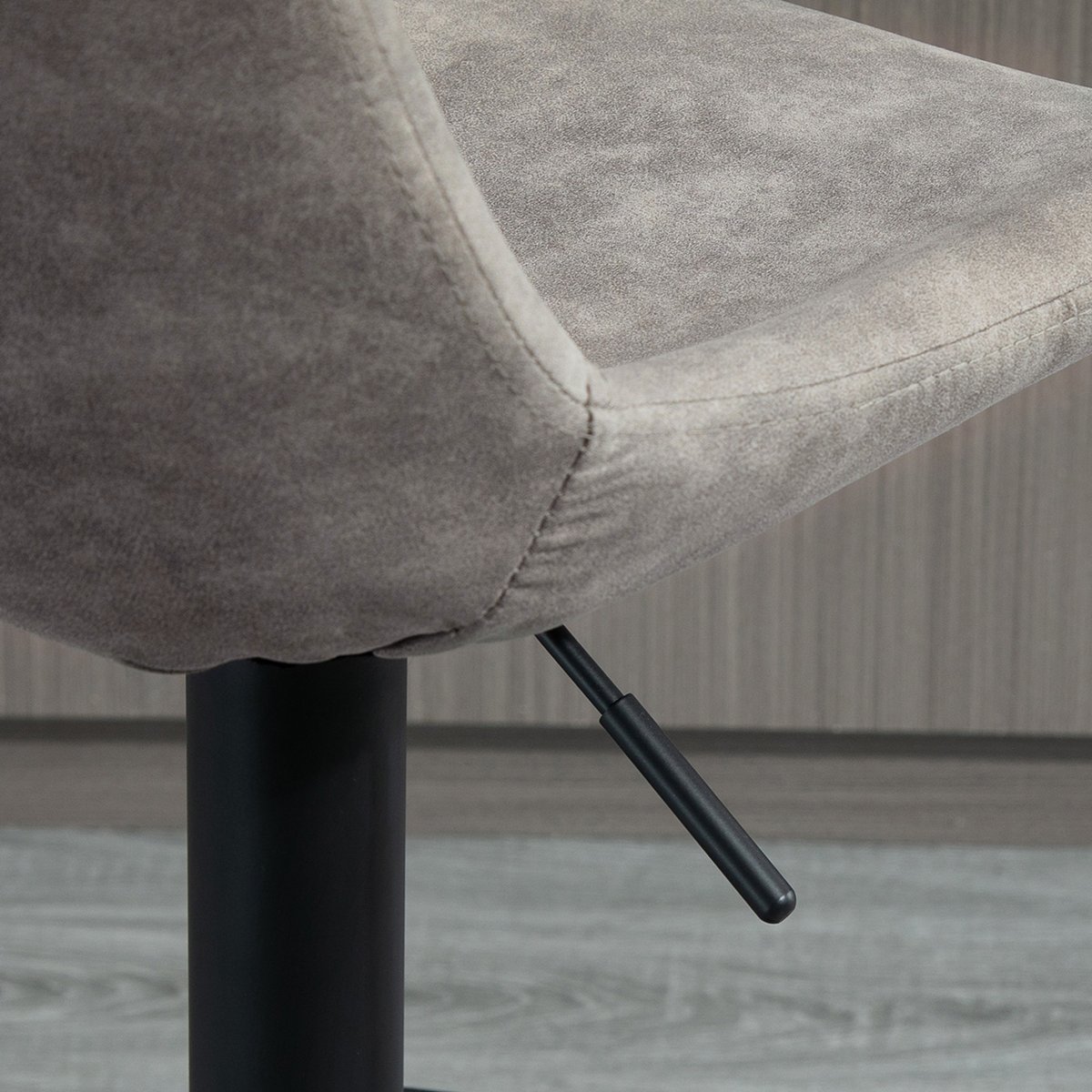 Tabouret de bar Tissu Gris gris et noir, HOMCOM