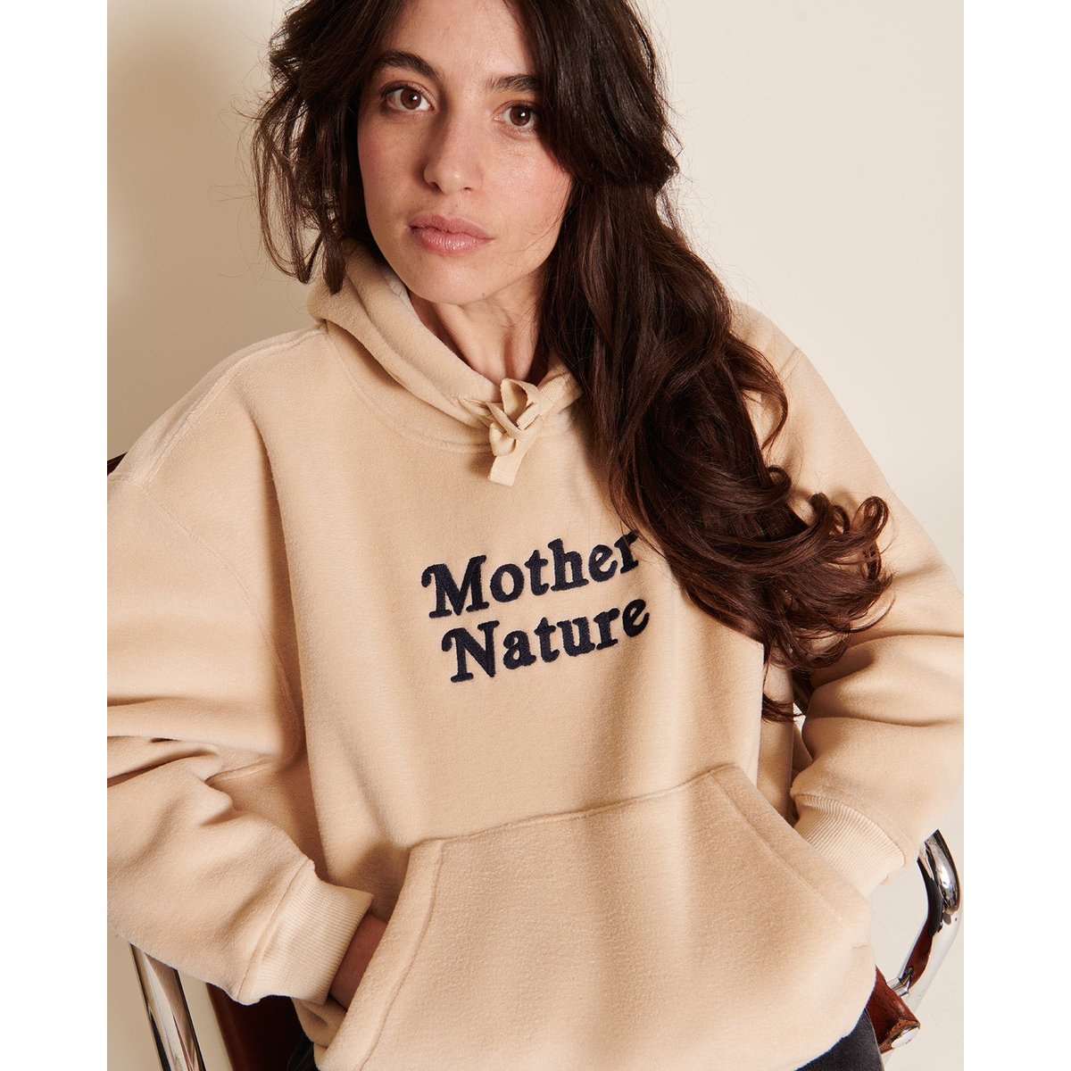 Sweat en polaire recyclée, MOTHER NATURE beige - beige, EMOI EMOI