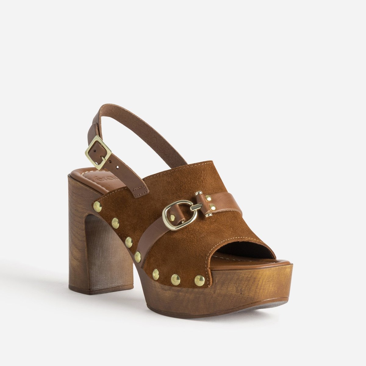 Sandale À Talon en cuir KAMELIO cognac, ERAM