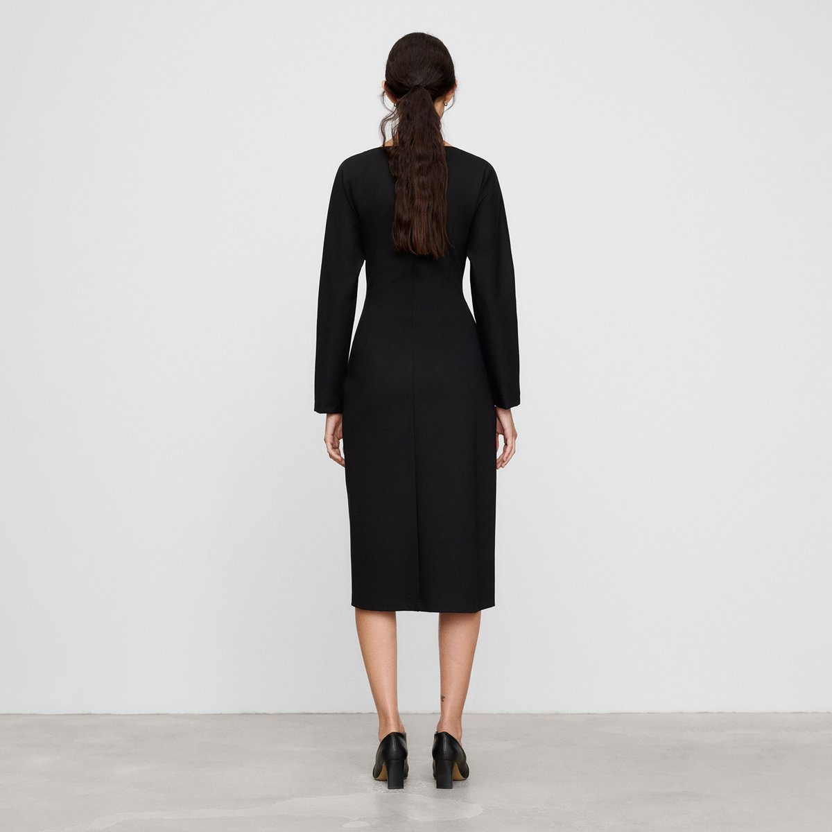 Robe portefeuille midi noir, ADOLFO DOMINGUEZ