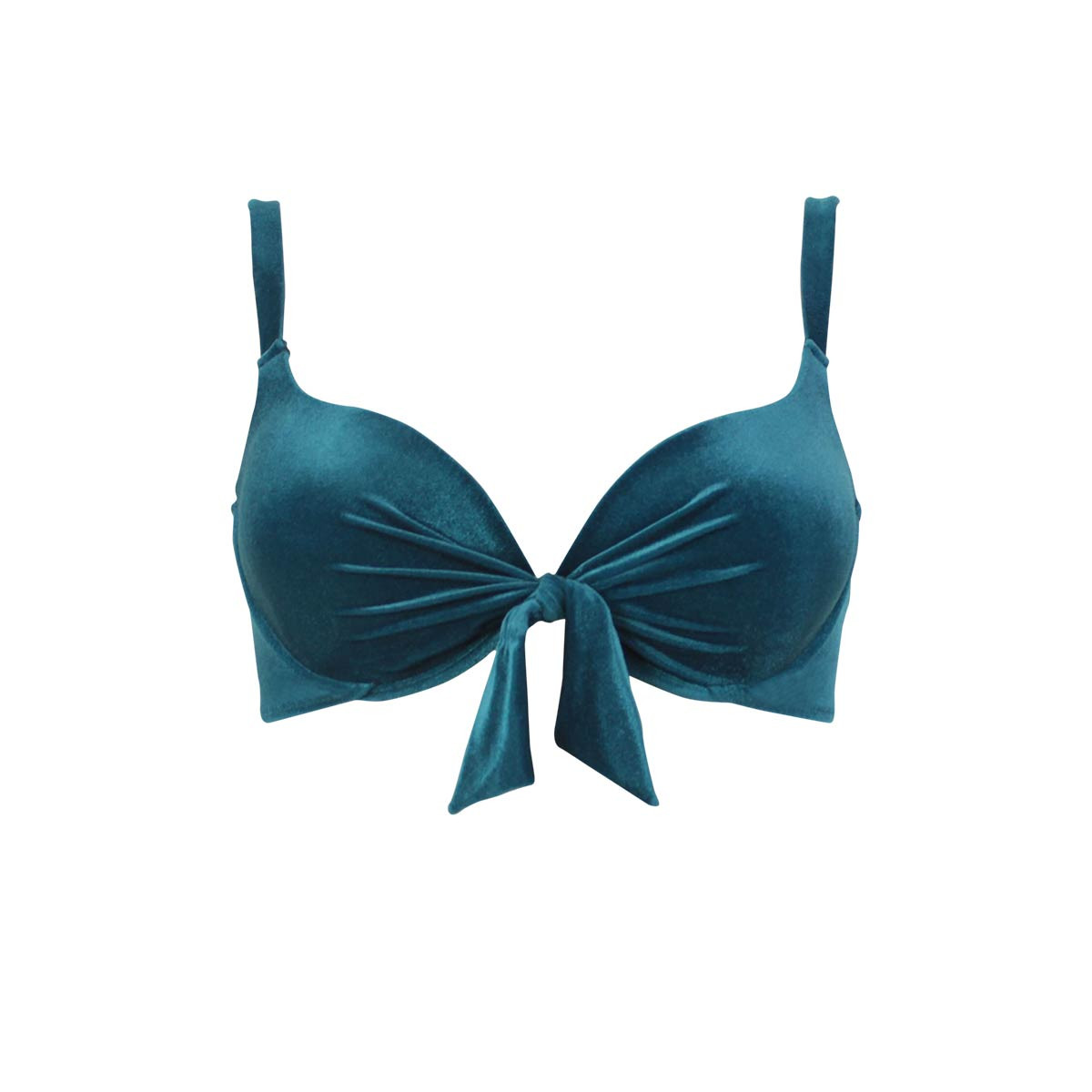 Haut de maillot à coques avec armatures velours ESCALE bleu, JANINE ROBIN